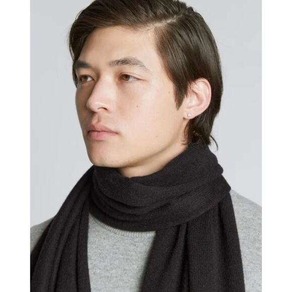 Everlane The Cashmere Scarf Recycled Eco-Friendly Black Unisex Sold Out! NWOT - Picture 2 of 8
